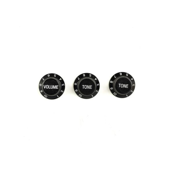 KNOB MARQUÊS PRETO P/GUITARRA STRATO KIT ( 2 TON+1 VOL )
