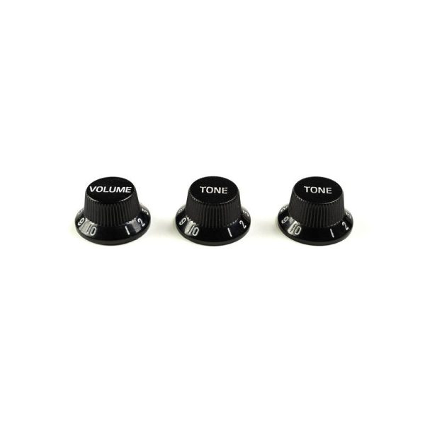KNOB MARQUÊS PRETO P/GUITARRA STRATO KIT ( 2 TON+1 VOL )